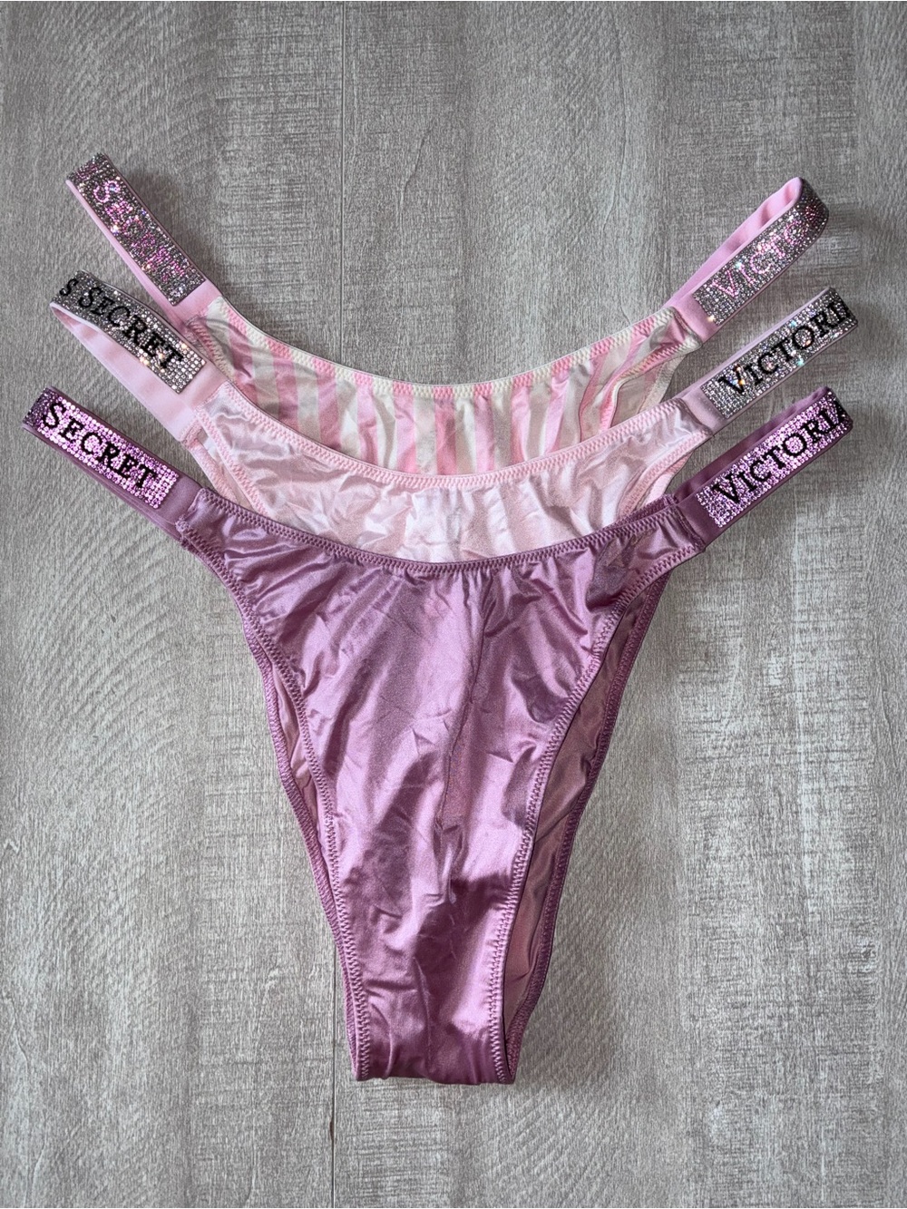 Victoria’s Secret Shine Strap Brazilian Panty Bundle XL